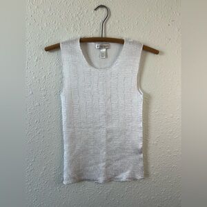 Christopher & Banks White Textured Stretch Tank XL